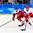 GANGNEUNG, SOUTH KOREA - FEBRUARY 23: Olympic Athletes from Russia's Ivan Telegin #7 pulls the puck away from Czech Republic's Jakub Nakladal #87 during semifinal round action at the PyeongChang 2018 Olympic Winter Games. (Photo by Andrea Cardin/HHOF-IIHF Images)


